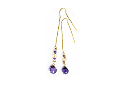 Gemstone Beaded Fashion Threader Earrings